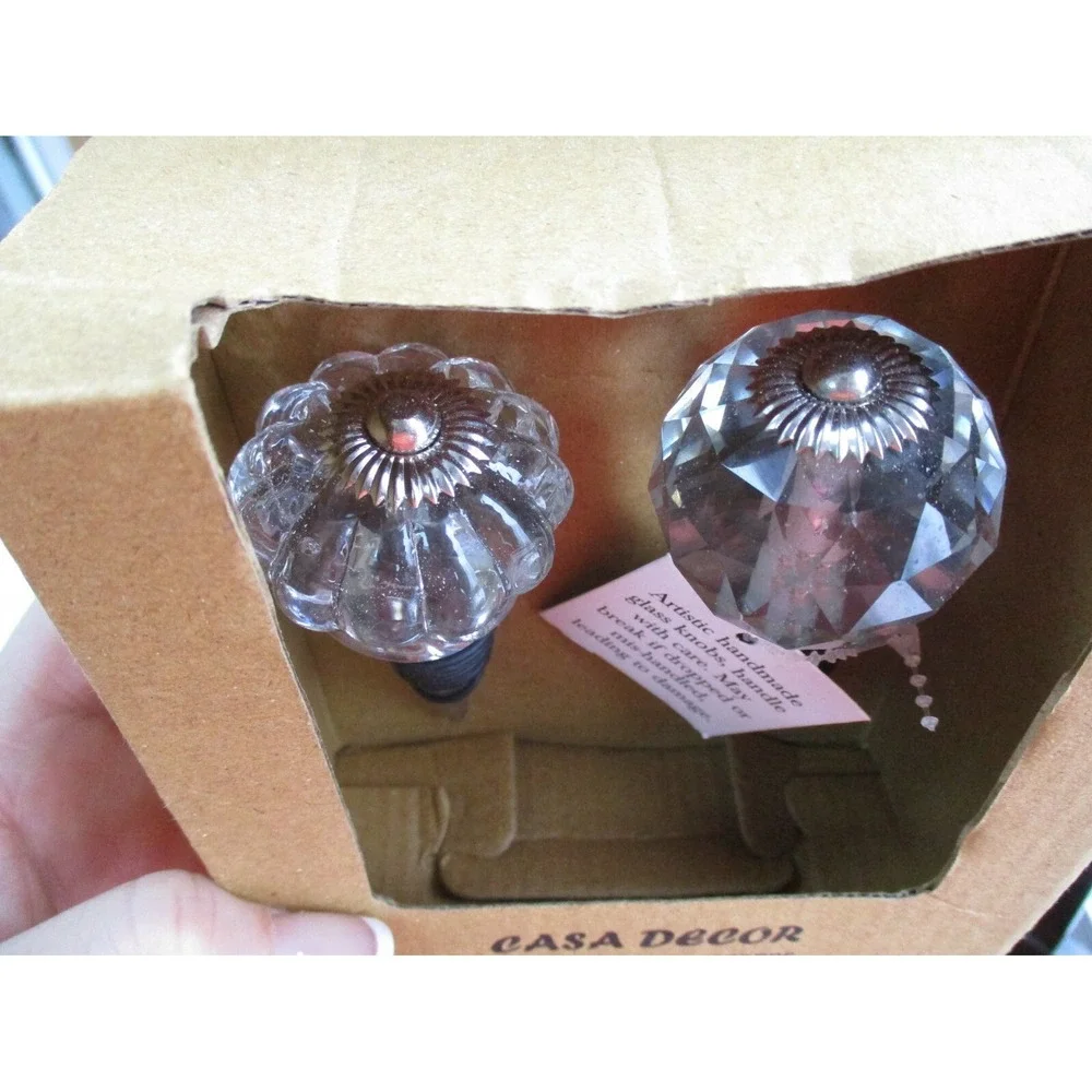 Artistic Glass Knob Bottle Stoppers Set of 2